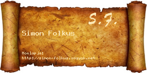Simon Folkus névjegykártya